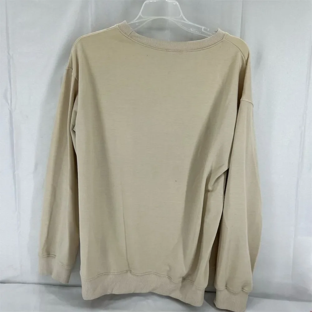 French Bulldog Christmas Sweatshirt Unisex Beige Holiday Novelty Top ?Medium - Picture 3 of 6